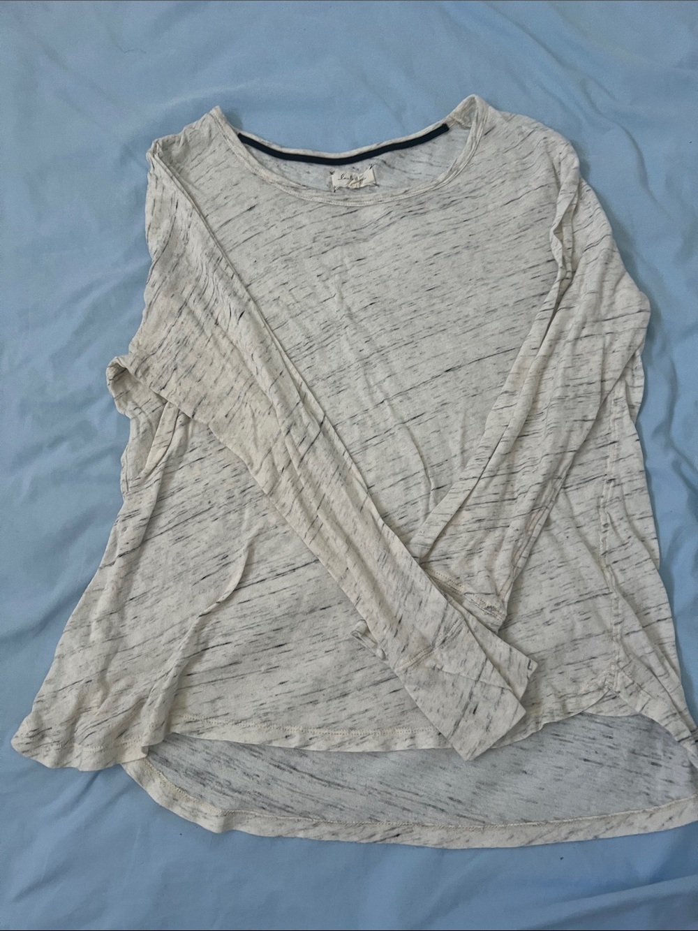 Light Heathered Long-Sleeve Women's Top - Cream